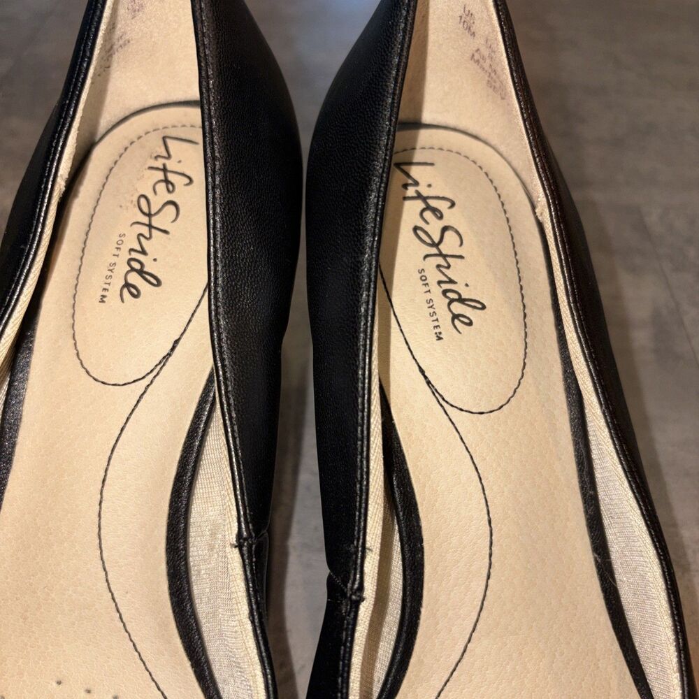 LifeStride Soft System Pointed Toe Black Pump 3 Inch Heel Shoes, Size 10M - Picture 6 of 8